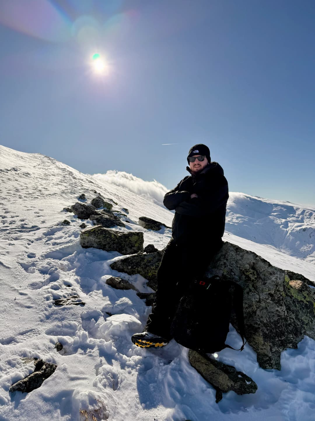 Me 100 m below Skarpa Summit.